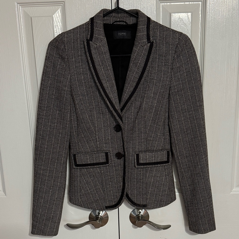 ESPRIT Herringbone Blazer | Size 2 (XS)